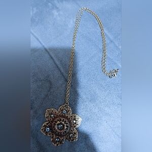 Floral Silver Pendant Necklace
